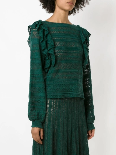 Shop Cecilia Prado Knitted Melissa Blouse In Green