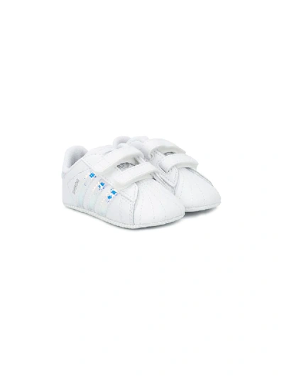 Shop Adidas Originals Superstar Touchstrap Sneakers In White