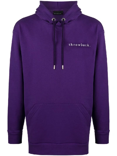 Shop Throwback Chest Logo Hoodie In Purple