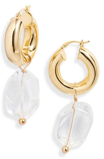 Shop Eliou Cecile Quartz Hoop Earrings In Gold