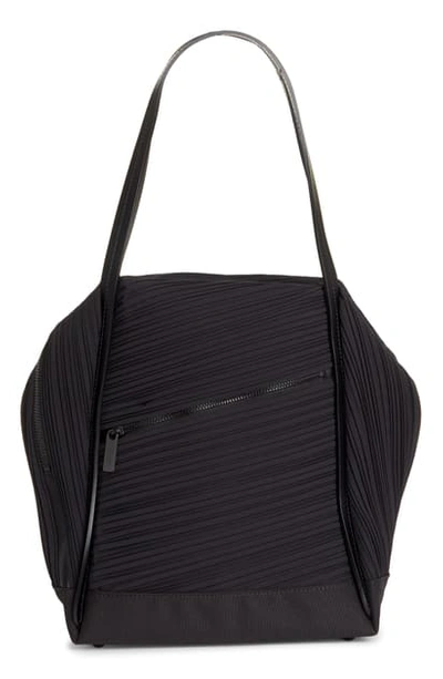 Shop Issey Miyake Pleats Please Pleated Shoulder Bag In Black