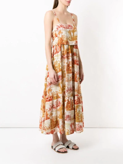 Shop Andrea Marques Kleid Mit Eckigem Ausschnitt In Neutrals