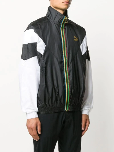 Shop Puma Tailored For Sport Striped Jacket In Black