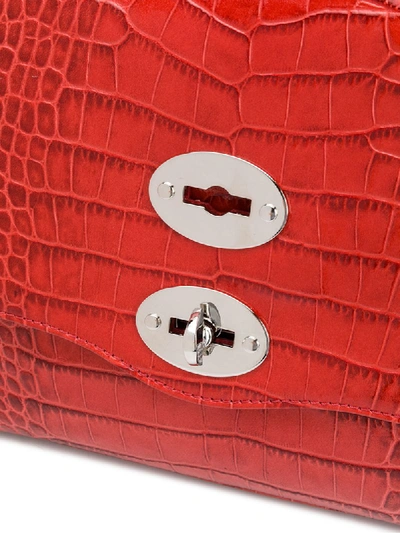 Shop Zanellato Croc-embossed Leather Bag In Red