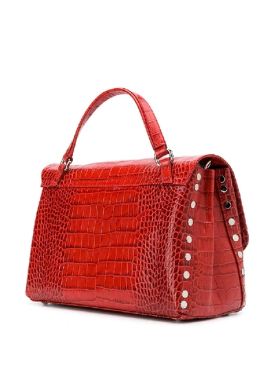 Shop Zanellato Croc-embossed Leather Bag In Red
