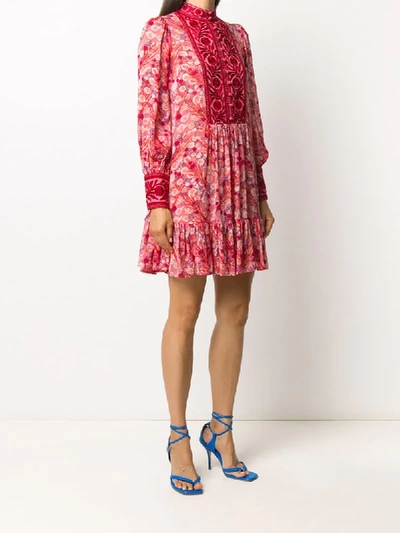 Shop Bytimo Jacquard Floral-print Dress In Pink