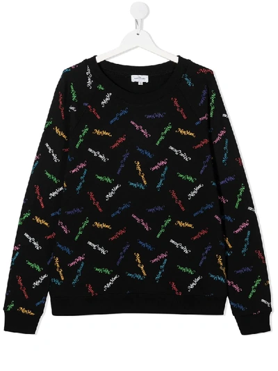 Shop Little Marc Jacobs Cotton Logo Print Sweater In Black