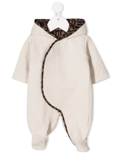 Shop Fendi Ff Logo Lining Pyjamas In Neutrals