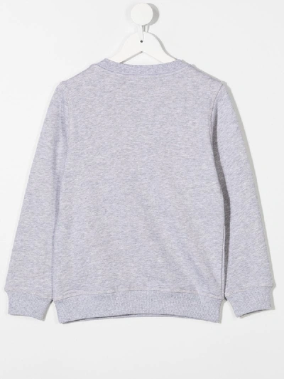 Shop Kenzo Tiger Embroidered Cotton Sweatshirt In Grey