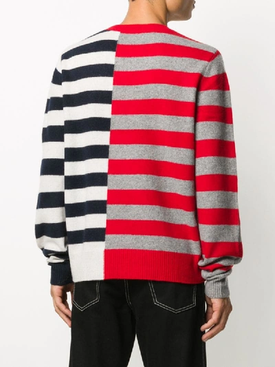 Shop Helmut Lang Striped Crew-neck Sweater In Red