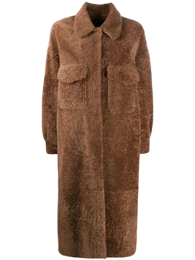 Shop Simonetta Ravizza Single-breasted Coat In Brown