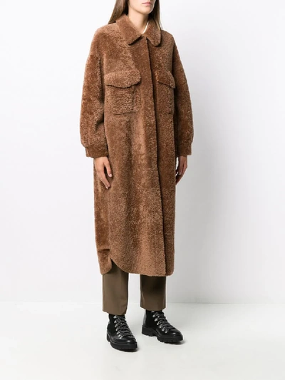 Shop Simonetta Ravizza Single-breasted Coat In Brown