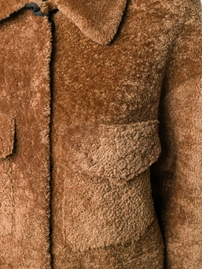 Shop Simonetta Ravizza Reversible Single-breasted Coat In Brown