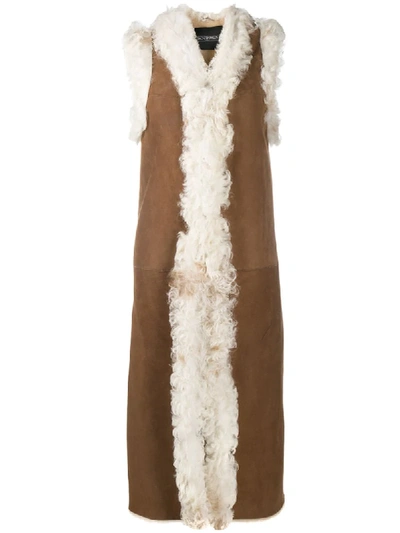 Shop Simonetta Ravizza Sandy Sleeveless Coat In Brown