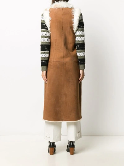 Shop Simonetta Ravizza Sandy Sleeveless Coat In Brown