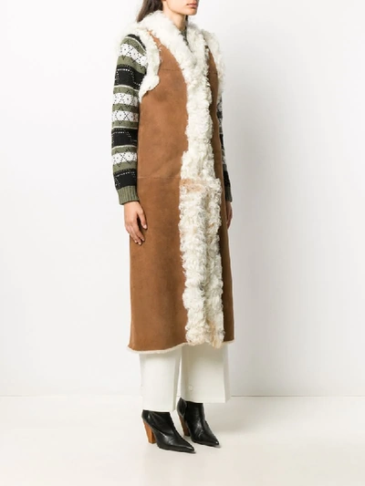 Shop Simonetta Ravizza Sandy Sleeveless Coat In Brown