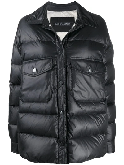 Shop Simonetta Ravizza Padded Oversized Jacket In Black