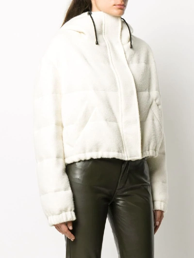 Shop Simonetta Ravizza Cropped Hooded Puffer Jacket In White