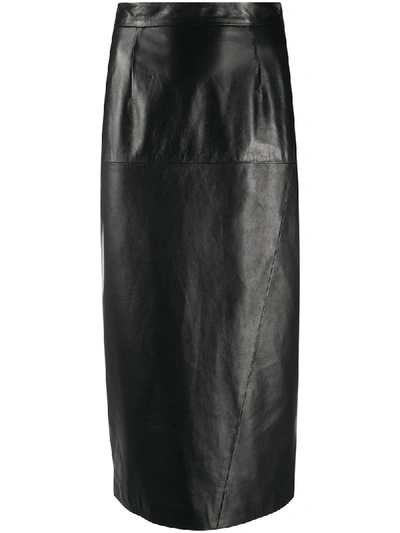 Shop Simonetta Ravizza Straight-fit Midi Skirt In Black
