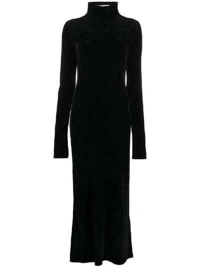 Shop Jil Sander Open Back Velvet Dress In Black