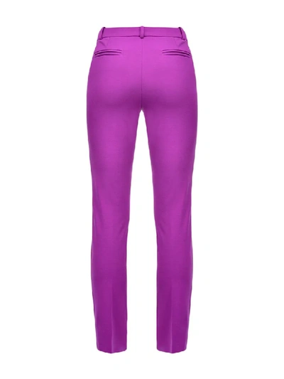 Shop Pinko Slim-fit Trousers In Purple