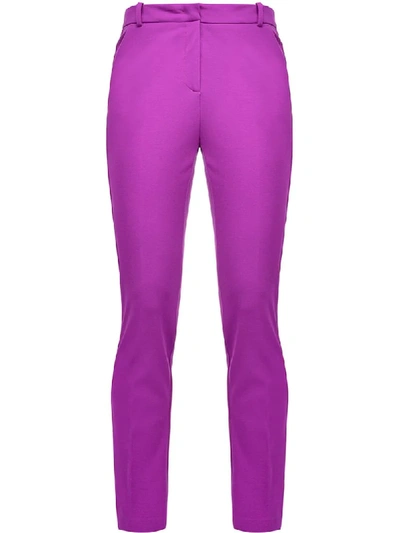 Shop Pinko Slim-fit Trousers In Purple