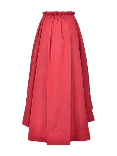 Shop Pinko Flared High-low Hem Skirt In Red