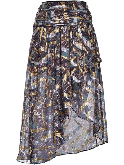 Shop Pinko Abstract Pattern Skirt In Black