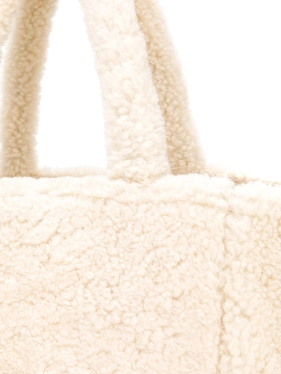 Shop Dorothee Schumacher Shearling Tote Bag In Neutrals