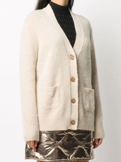 Shop Dorothee Schumacher Patch-pocket Knitted Cardigan In Neutrals