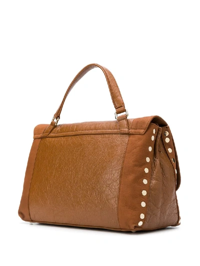 Shop Zanellato Textured Leather Tote Bag In Brown