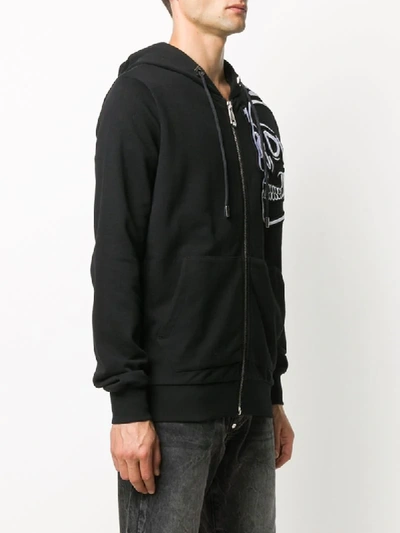 Shop Philipp Plein Embroidered Skull Hoodie In Black