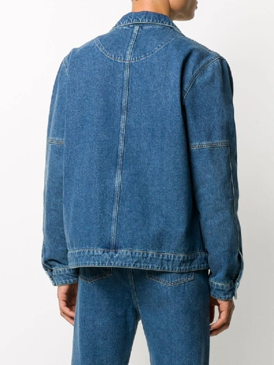 Shop Nanushka Pax Oversized Denim Jacket In Blue