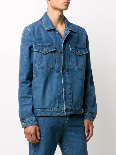 Shop Nanushka Pax Oversized Denim Jacket In Blue