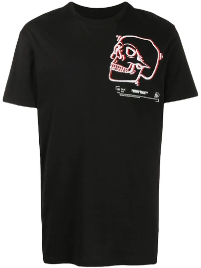 Shop Philipp Plein Outline Skull T-shirt In Black