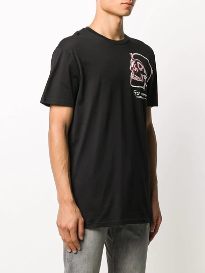 Shop Philipp Plein Outline Skull T-shirt In Black