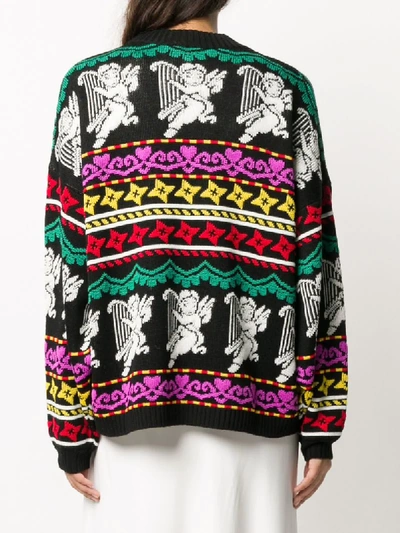Msgm Intarsia Wool Jumper In Black
