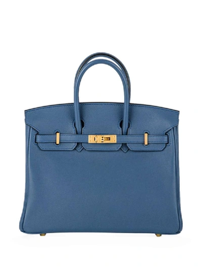 Pre-owned Hermes 2016  Birkin 25 Tote Bag In Blue