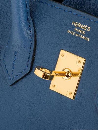 Pre-owned Hermes 2016  Birkin 25 Tote Bag In Blue