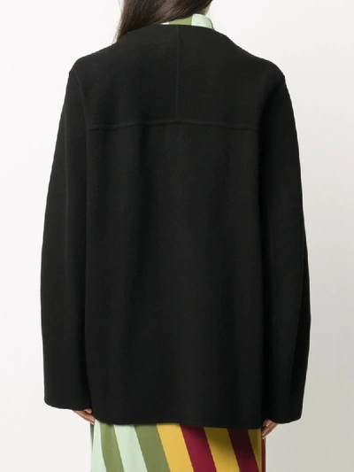 Shop Marni Oversized Cashmere Jacket In Black