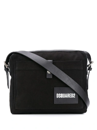 Shop Dsquared2 Logo Patch Messenger Bag In Black
