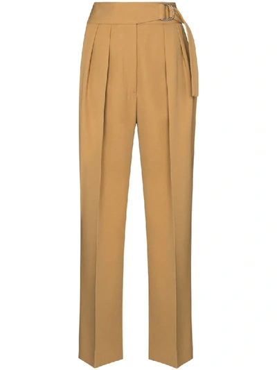 Shop Jil Sander Napoleon High-waist Trousers In Brown