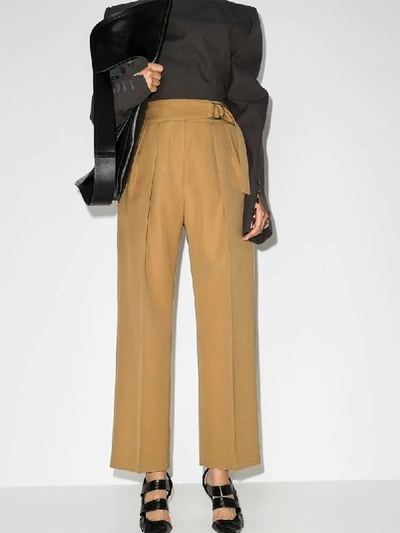 Shop Jil Sander Napoleon High-waist Trousers In Brown
