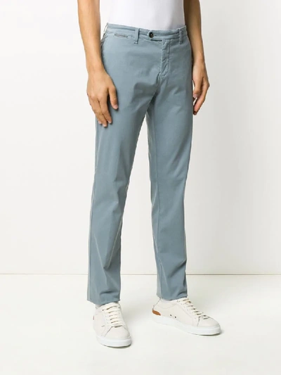 Shop Eleventy Slim-fit Tailored Trousers In Blue