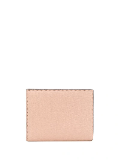 Shop Valentino Vsling Pebbled Wallet In Neutrals