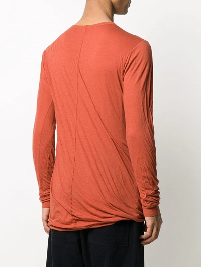 Shop Rick Owens Ruched Effect T-shirt In Orange