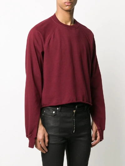 Shop Rick Owens Drkshdw Side Slit Sleeve Sweater In Red