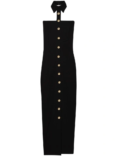 Shop Alessandra Rich Crystal-embellished Dress In Black