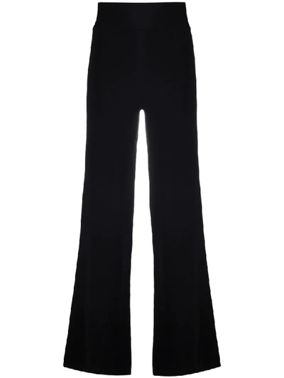 Shop P.a.r.o.s.h Lyric High-waisted Wide Leg Trousers In Black