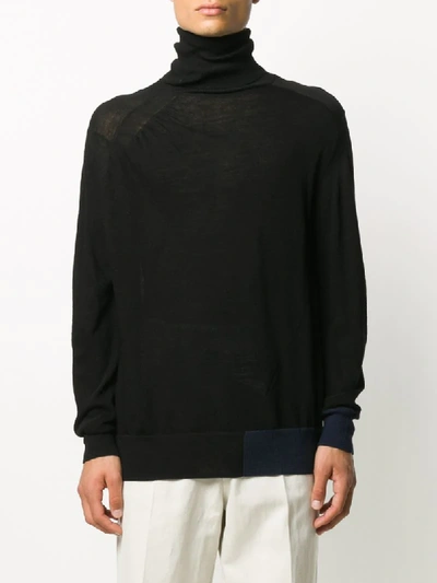 Shop Sacai Loose Fit Roll Neck In Black